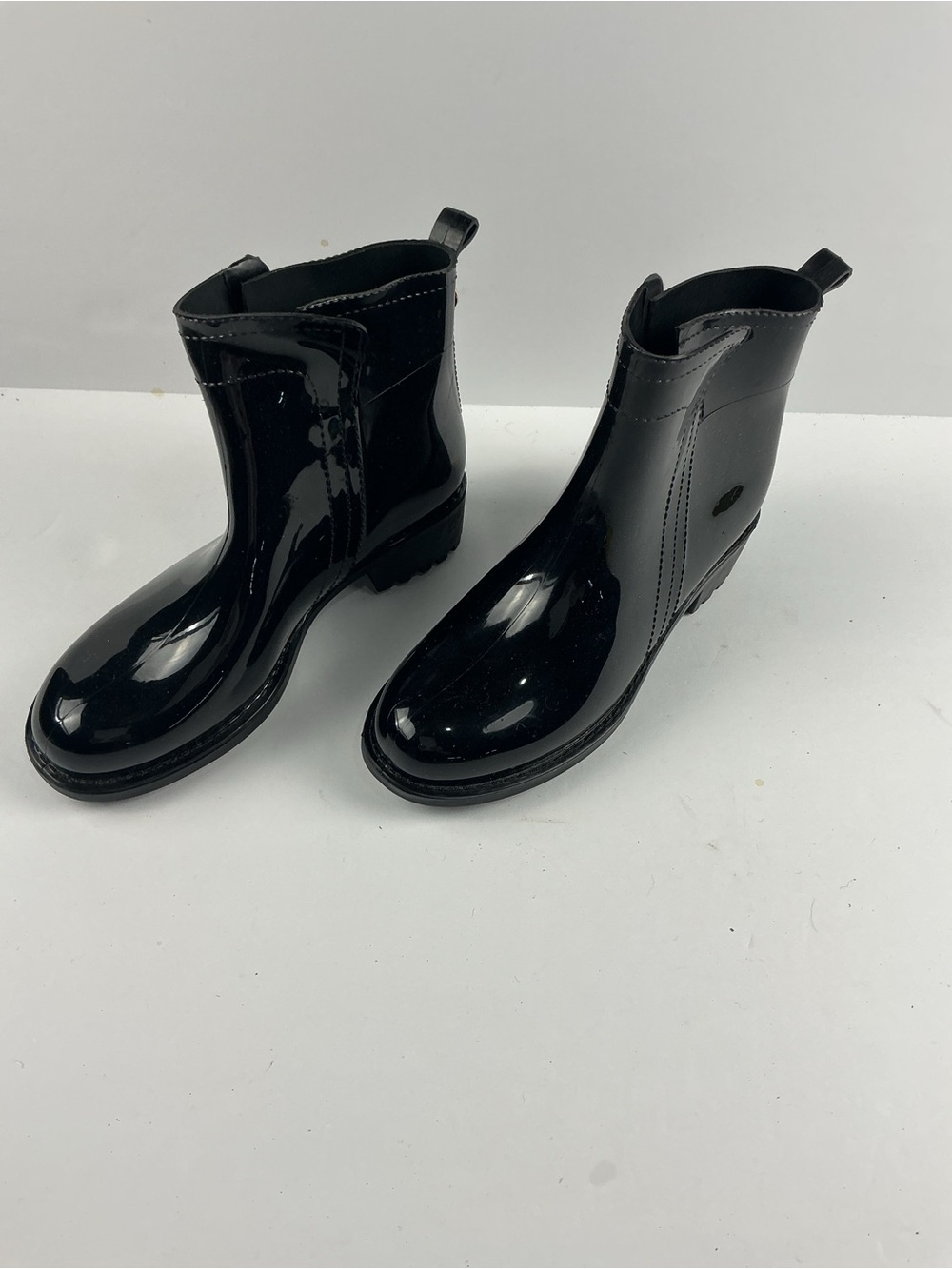 Nicole Miller Glossy Black Women's Rain Ankle Boots